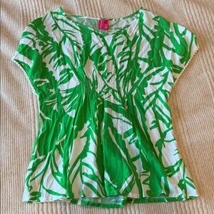 Lilly Pulitzer Green Leaf Print Blouse